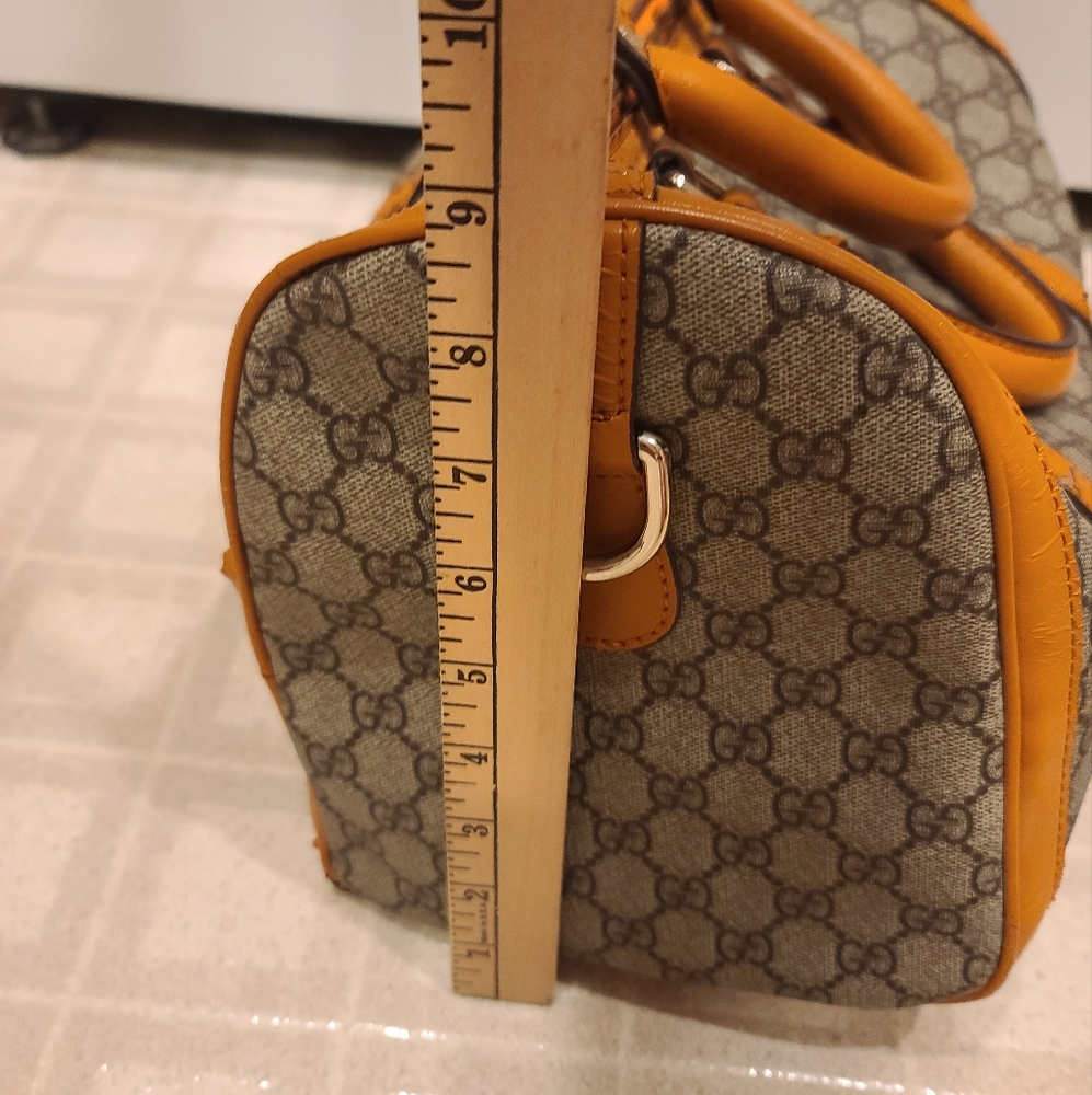Gucci GG Boston Bag Yellow Beige Canvas and Leather. See description. - Picture 14 of 14